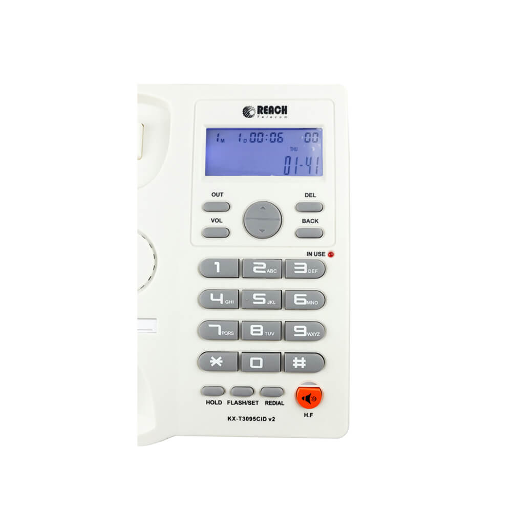 โทรศัพท์บ้านโชว์เบอร์โทรเข้า  REACH รุ่น  KX-T3095V2 LIGHT GREY_4